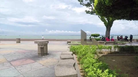 Panoramic View, Esplanade Waterfront, George Town, Penang, Malaysia Stock Footage 301555696