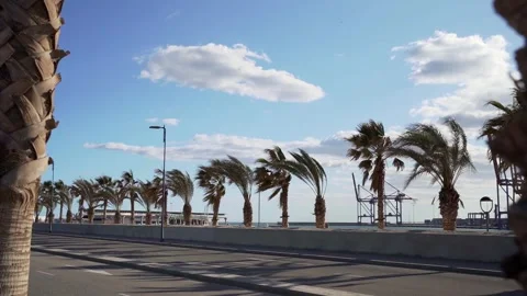 Panoramic view of Estacion Maritima de Levante in Malaga, Spain Stock Footage 240015246