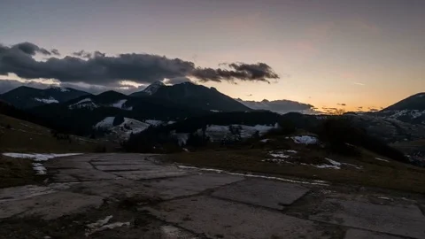 Panoramic view of evening colors in rural country Stock Footage 85287750