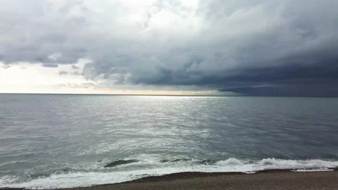 Panoramic view, evening on the seashore. Stock Footage 168207569