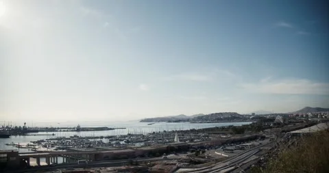 Panoramic View Of Faliro Marina And Coastal Highway Athens Greece - Oct 13 2019 Stock-Footage 337305145