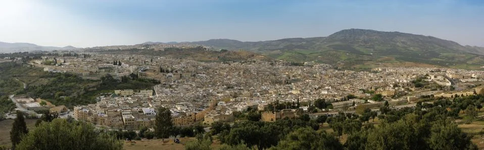 Panoramic view of Fez, Morocco Stock Photos
