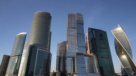 Panoramic view of the financial district Cityscape and famous skyscrapers Stock-Footage 104826105
