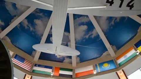 Panoramic view the flags of different countries. Stock Footage 75575002