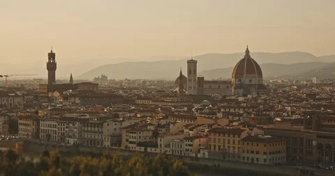 Panoramic view of Florence city at sunset. Travel, lifestyle, urban concept Video stock 122954945