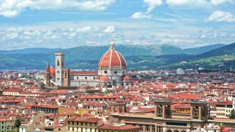 Panoramic view of Florence (Firenze), Italy, showcasing the city center Stock Footage 300851982