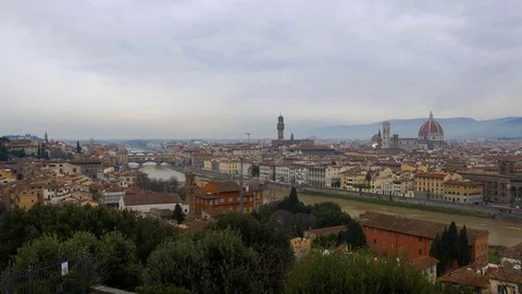 Panoramic view of Florence Stock Footage 83666896
