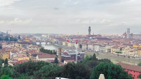 Panoramic View of Florence Skyline with Iconic Duomo Stock Footage 265903705