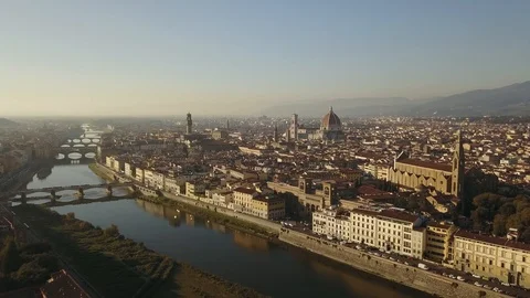 Panoramic view of Florence at sunset Stock Footage 112269586