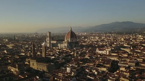 Panoramic view of Florence at sunset Stock Footage 112270090