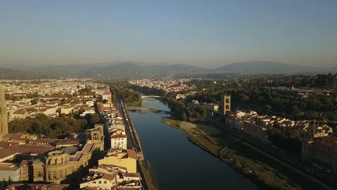 Panoramic view of Florence at sunset Stock Footage 112270233
