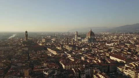 Panoramic view of Florence at sunset Stock Photos