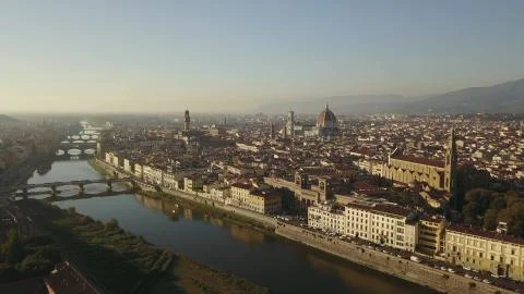 Panoramic view of Florence at sunset Stock Photos