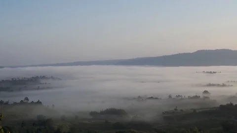 Panoramic view of fog in timelapse Stock Footage 116103531
