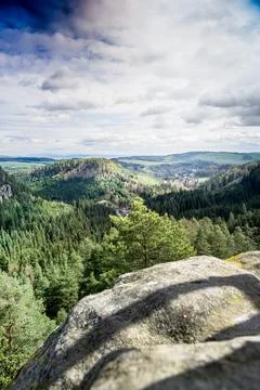 A Panoramic View of a Forest From an Elevated Perspective Stock Photos
