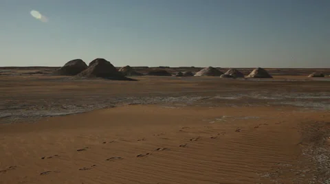 Panoramic view of a formation in the White Desert, Egypt. Stock Footage 35848122