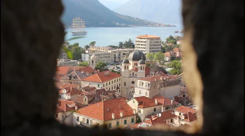 Panoramic view from the fort, ship Video stock 32926969
