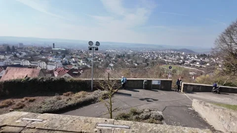 Panoramic view of Fulda from Frauenberg monastery hill Stock-Footage 333918467