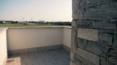 Panoramic view of the garden from the balcony Stock Footage 86356236