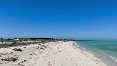 Panoramic view of Garden Key island and Fort Jefferson. Dry Tortugas NP, Florida 库存影片 339600296