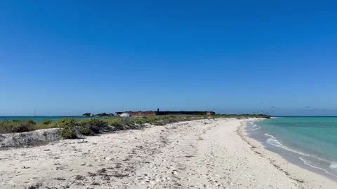 Panoramic view of Garden Key island and Fort Jefferson. Dry Tortugas NP, Florida 動画素材 339600344