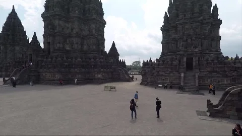 Panoramic View from Garuda Temple, Prambanan Compound, Java, Indonesia Stock Footage 251570710