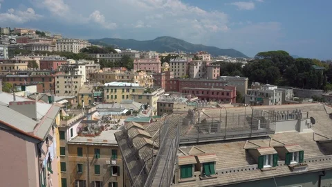 Panoramic view on Genoa city Stock Footage 112615953