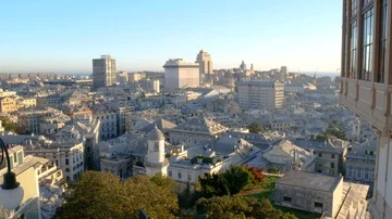 Panoramic view of Genoa in Italy during a sunny afternoon Video stock 85807467