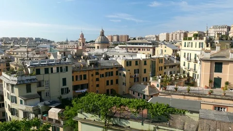 Panoramic view of Genoa, Italy Video stock 76071955