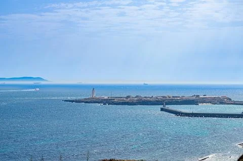 Panoramic view of Gibraltar Strait Stock Photos