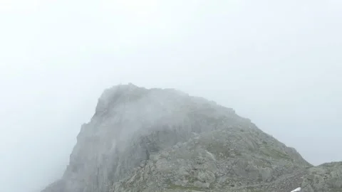 Panoramic view of a glacier mountain with clouds Stock Footage 194840078