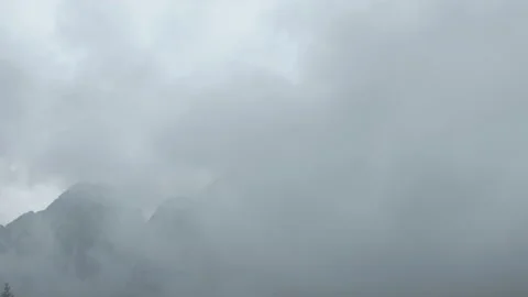 Panoramic view of a glacier mountain with clouds Stock Footage 194840150