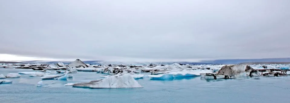 Panoramic view of the glacier Stock Photos