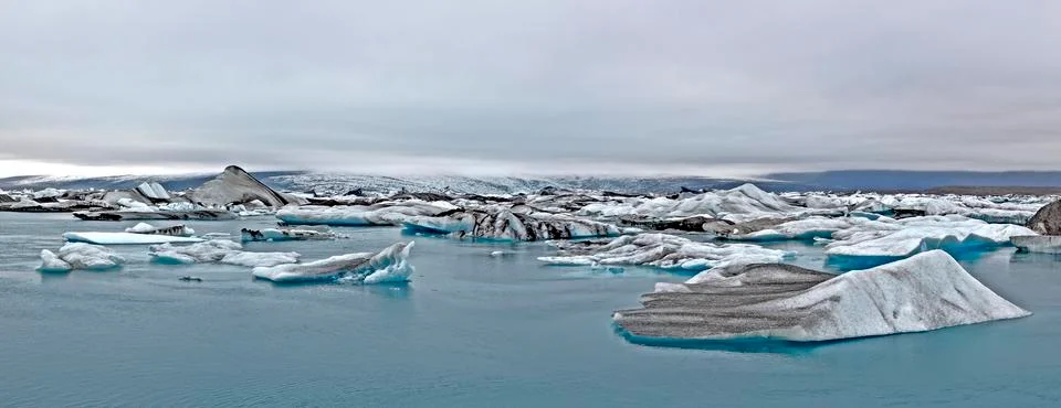 Panoramic view of the glacier Stock Photos