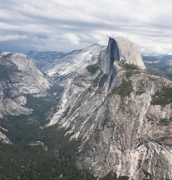 Panoramic View from Glacier Point Over Yosemite National Park, California Stock Photos