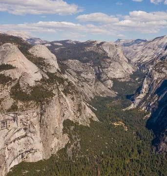 Panoramic View from Glacier Point Over Yosemite National Park, California Stock Photos