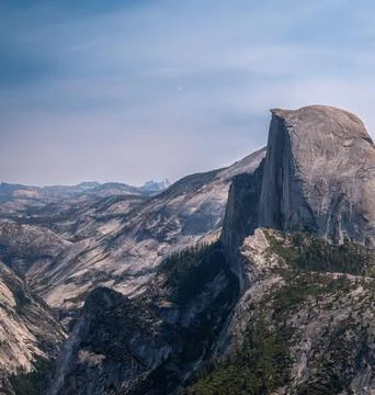 Panoramic View from Glacier Point Over Yosemite National Park, California Stock Photos