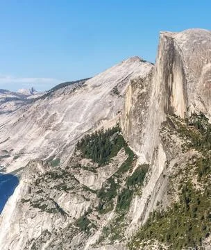 Panoramic View from Glacier Point Over Yosemite National Park, California Stock Photos