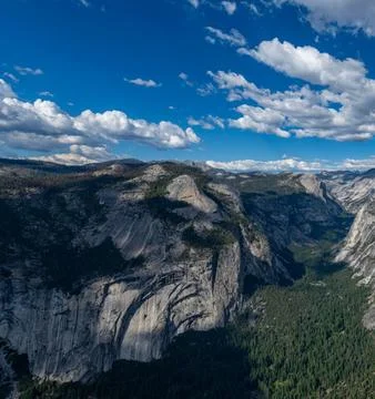 Panoramic View from Glacier Point Over Yosemite National Park, California Stock Photos