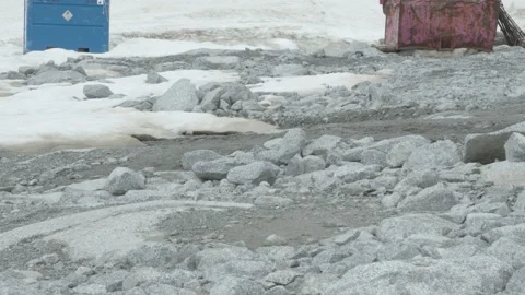 A panoramic view of a glacier protection Stock Footage 194839449