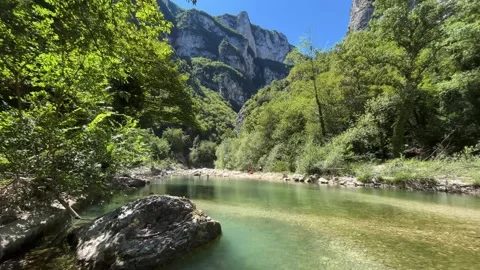 Panoramic view of the Gola della Rossa in the Marche region during summer Stock Footage 247909279