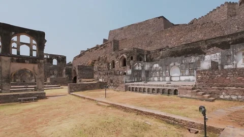 Panoramic view of Golconda fort, located in the western part of Hyderabad city Stock Footage 283339020