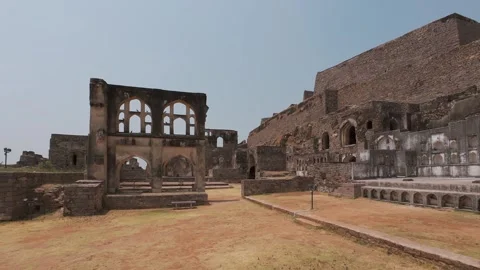 Panoramic view of Golconda fort, located in the western part of Hyderabad city Stock Footage 283339600