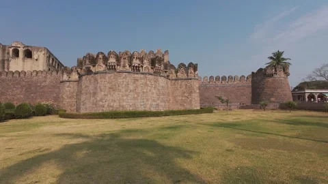 Panoramic view of Golconda fort located in Hyderabad city, India Stock Footage 285724210