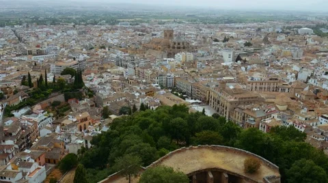 Panoramic view of Granada city in andalusia Spain with famouse albaicin district Stock Footage 65890313