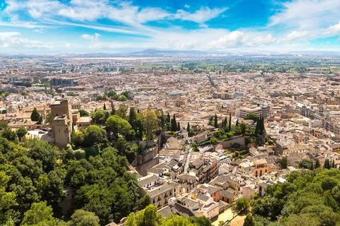 Panoramic view of Granada Stock-Fotos