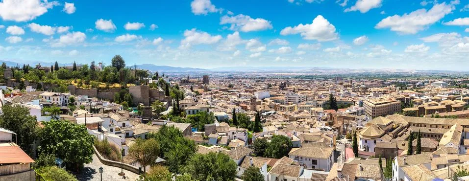 Panoramic view of Granada Stock Photos