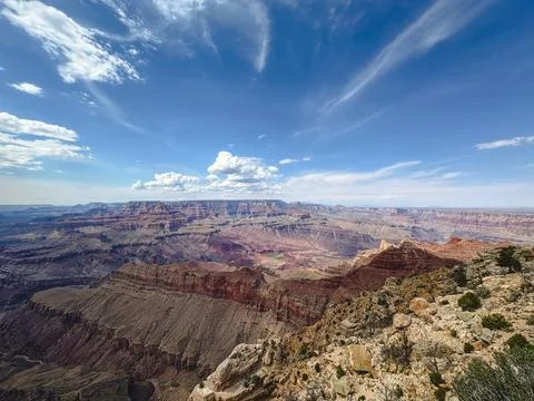 Panoramic view of the Grand Canyon with dramatic cliffs Foto stock