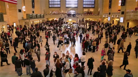 Panoramic View of Grand Central Station, New York Stock Footage 24415591