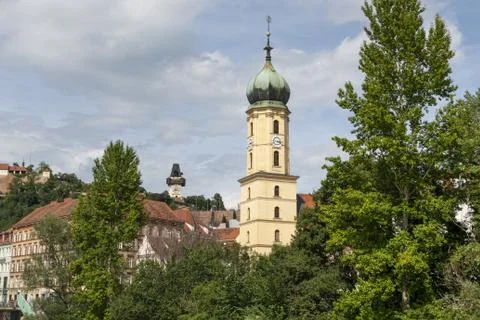 A panoramic view of Graz Stock Photos
